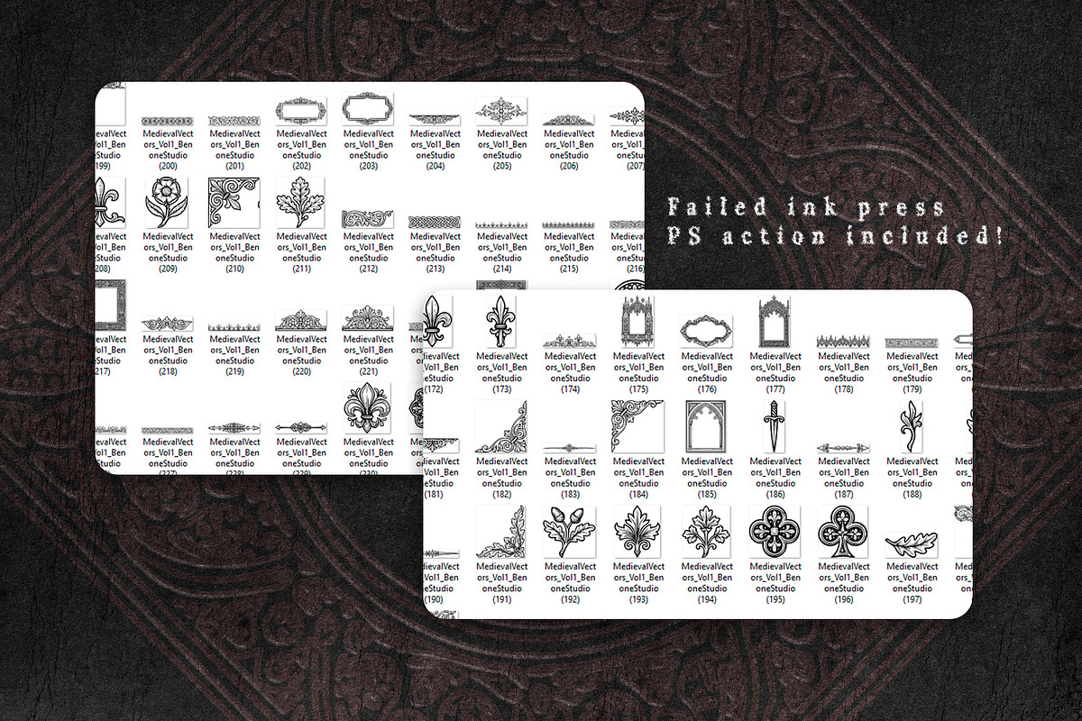 Medieval Gothic 260 Ornaments, an Object Graphic by BeNone Designs (Photo 7 of 7)