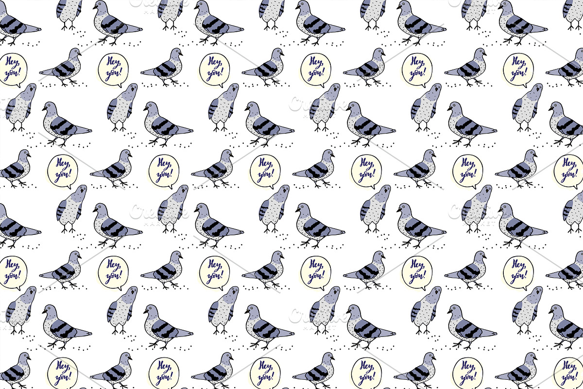 Pigeon patterns, a Pattern Graphic by Lyolya Profitrolya (Photo 2 of 3)