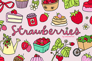 Strawberries Illustration Set