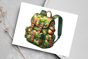Watercolor Camouflage Autumn Clipart, a Seasonal Illustration by Canvas Craft (Thumbnail 6 of 8)