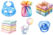 Baby Shower Clipart Bundle, an Illustration by Watercolor design (Thumbnail 4 of 4)