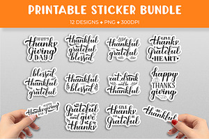 Thanksgiving quotes sticker bundle
