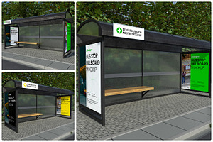Bus Stop Billboard Mockup, an Advertising Mockup by Unerispace