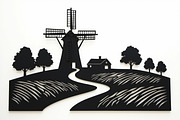 Dutch Windmill Field Set, an Illustration by Designs_River (Thumbnail 8 of 10)