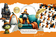 Spooky Halloween Clipart Bundle, a Seasonal Illustration by Nicole Branger Art (Thumbnail 1 of 22)