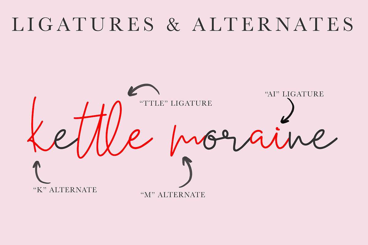 Moraine | A Handwritten Script Set, a Script Font by Wooly Pronto (Photo 4 of 7)