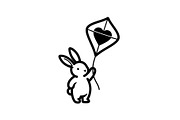 Cute Bunny Love Silhouette Icons, an Illustration by Creativeshirt (Thumbnail 23 of 51)
