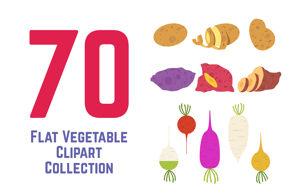 Flat Vegetable Clipart Collection, a Graphic by judayartworks (Photo 1 of 14)