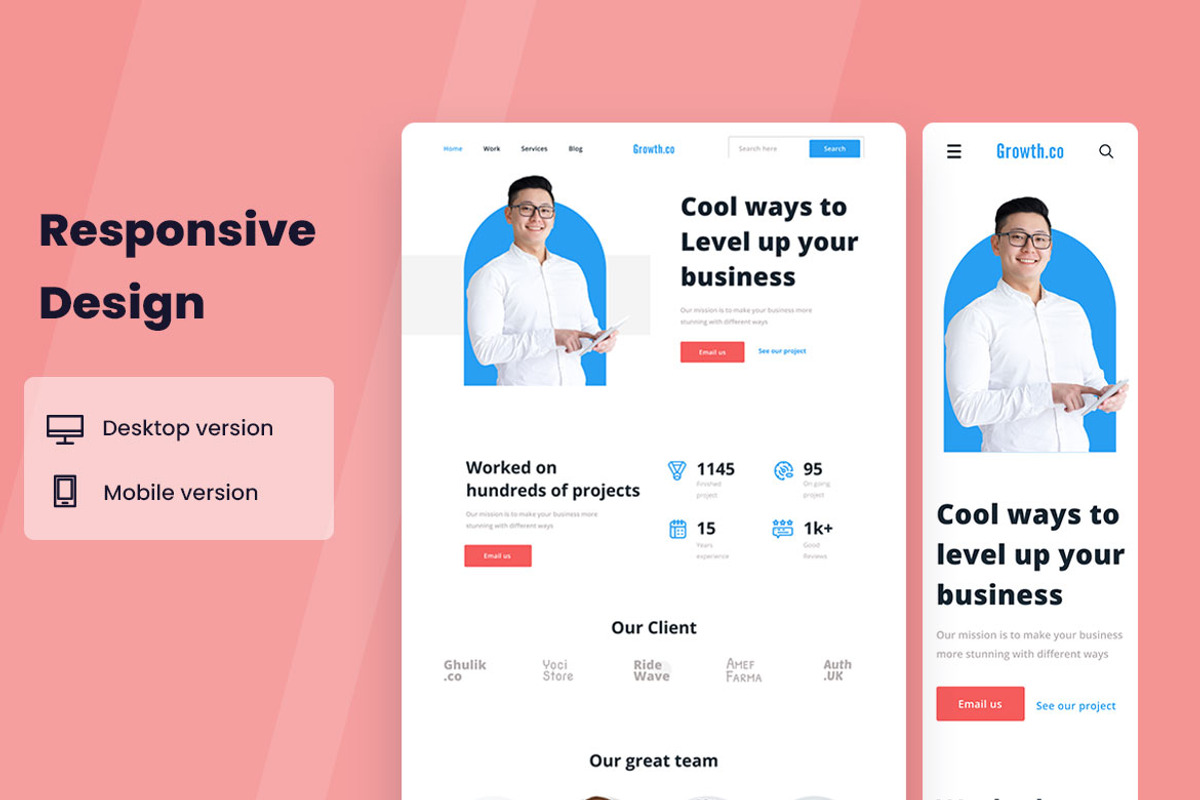 Marketing Agency Web Design, a Wireframe Template by INSPR STD (Photo 2 of 6)