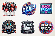 Black Friday Sale Clipart Bundle PNG, an Illustration by RobertsArt (Thumbnail 3 of 4)