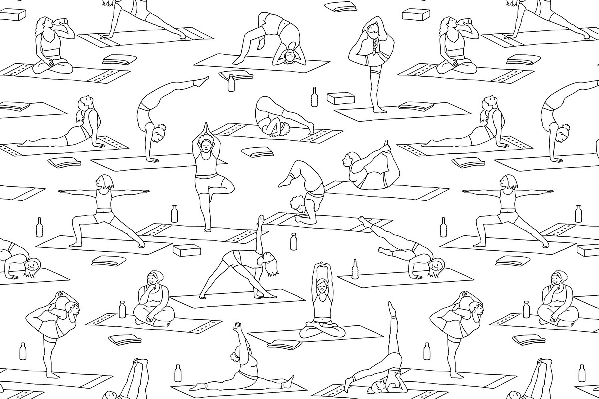 Yoga Class Seamless Pattern, a Pattern Graphic by Franzi draws (Photo 3 of 3)