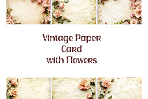 Vintage Paper Cards with Flowers, a Graphic by VetalStock