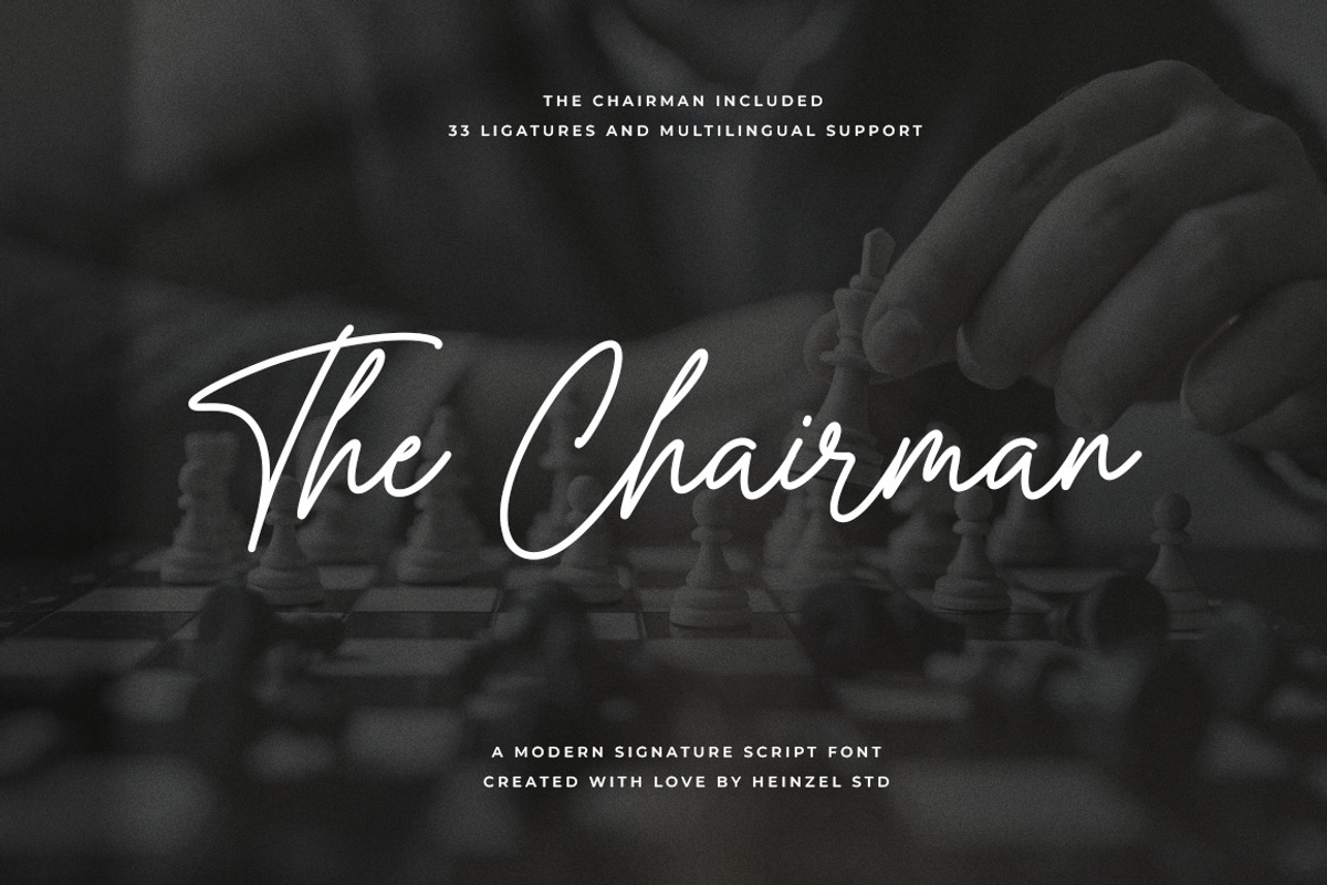 The Chairman Modern Signature Font, a Script Font by Heinzel Std (Photo 1 of 23)