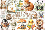 Animals Love Reading Clipart, an Illustration by Sublimation Artist (Thumbnail 1 of 6)