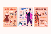 Сarnival party posters, background, a Decorative Illustration by Good Studio (Thumbnail 2 of 9)