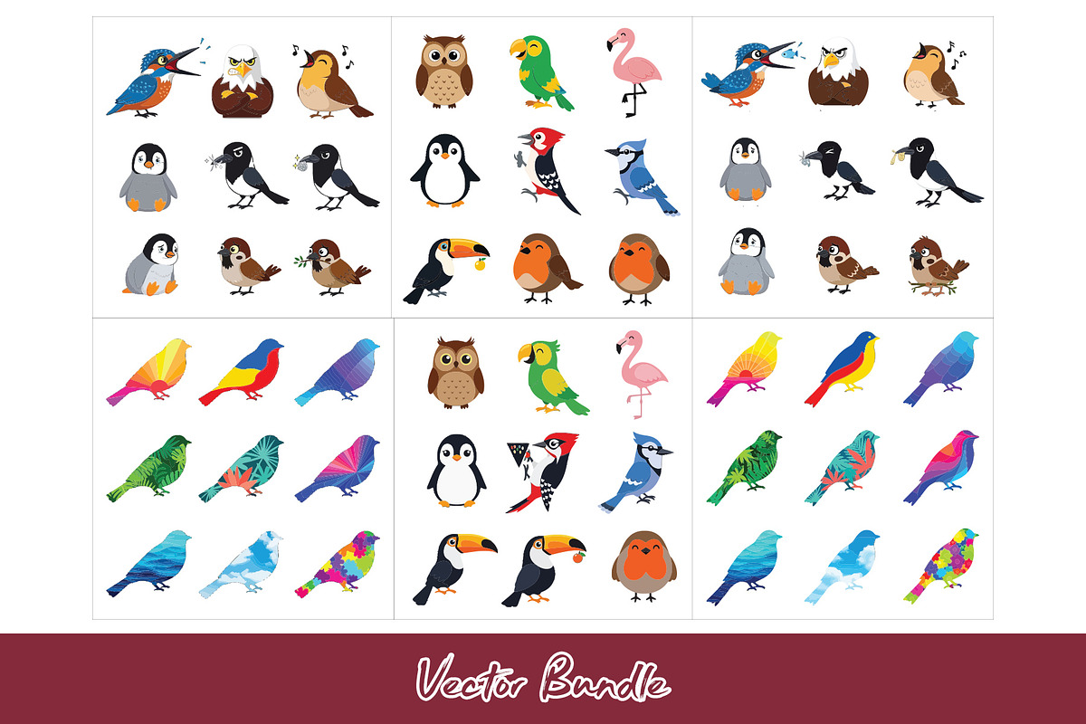 175 Vibrant bird vector bundle, an Object Graphic by Sofia's Fashion (Photo 2 of 3)