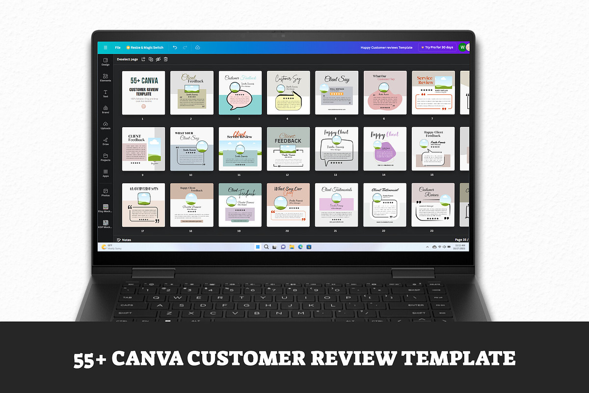 Customer Review Canva Frame Template, a Design Template by Waliullah Solutions (Photo 2 of 5)