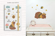 Cute bees, bears, flowers bundle, an Illustration by ann_etc (Thumbnail 10 of 12)