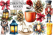 Watercolor Moody Christmas Clipart, an Illustration by Daily.Designs (Thumbnail 1 of 5)