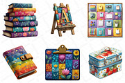 Patchwork Back to School Clipart, an Illustration by DreamPrint404 (Thumbnail 4 of 5)