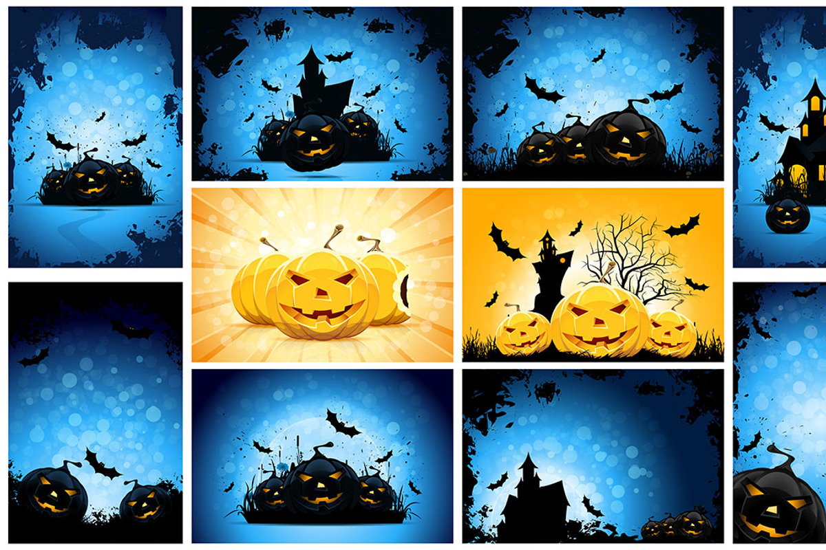 Halloween Backgrounds Set, a Seasonal Illustration by PictureInStock (Photo 2 of 3)