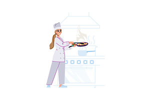 Professional chef cooking delicious, a Food Illustration by pikepicture