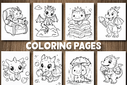 Cute Baby Dragon Coloring Pages, a Decorative Illustration by Design Station (Thumbnail 3 of 3)