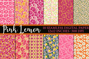 Pink Lemon Digital Paper, a Texture Illustration by Designworld (Thumbnail 1 of 5)