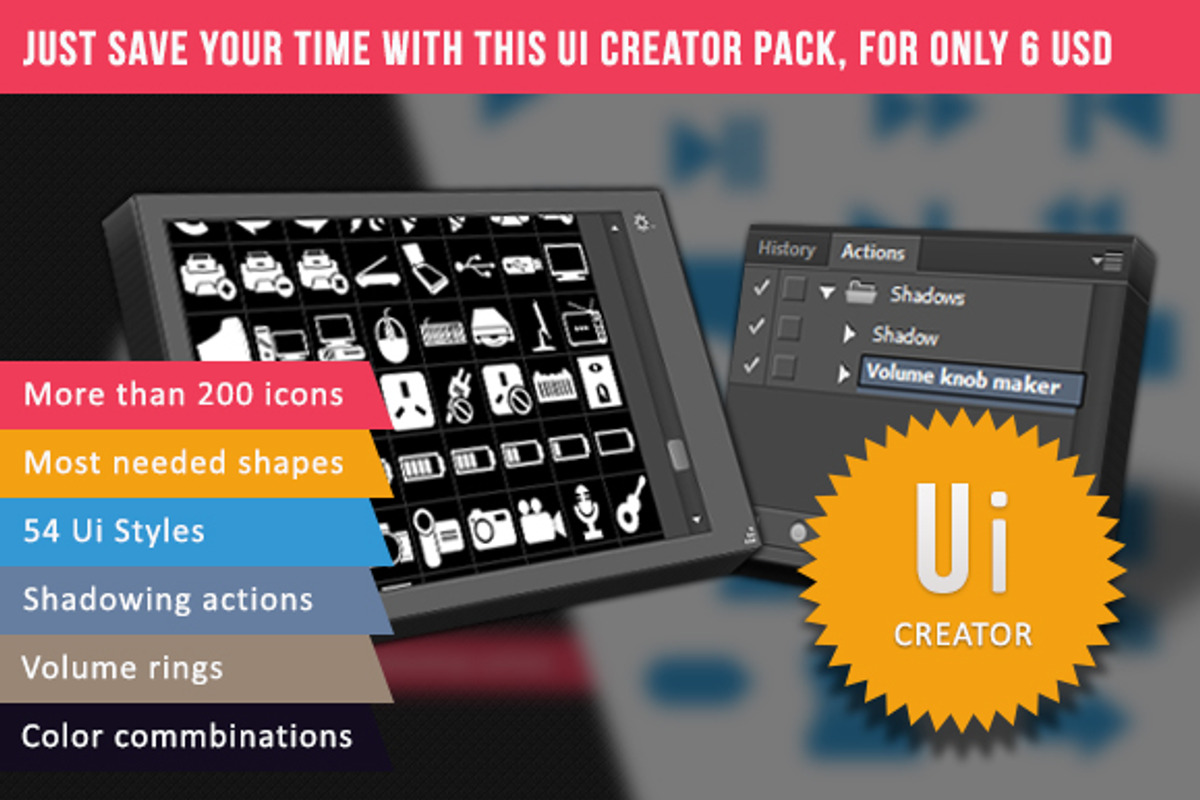 Ez Ui Creator Pack, a Brushes & More by anchor_point_heshan (Photo 1 of 5)