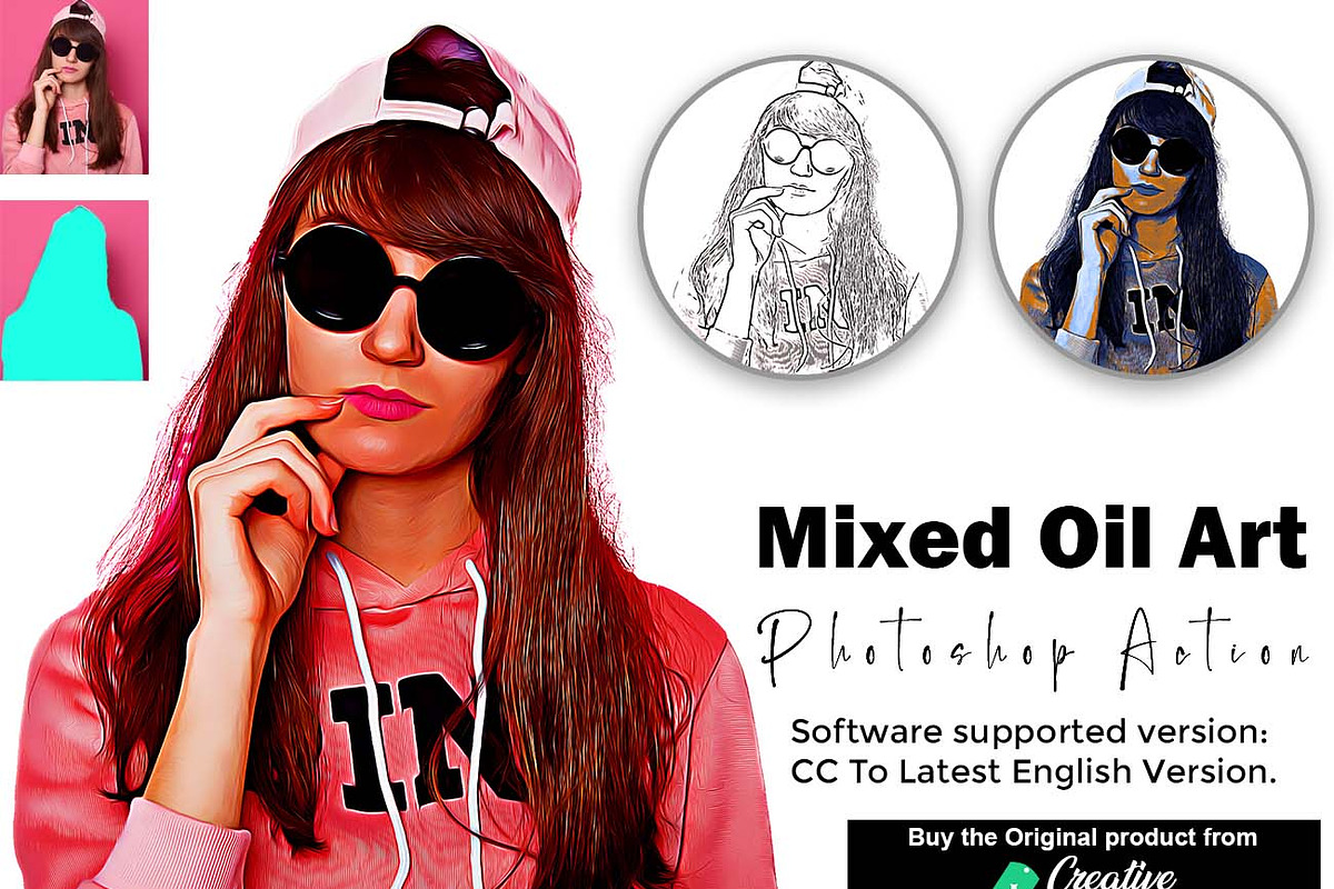 Oil Paint Effect Ps Action Bundle, an Action Add-On by Studio Retouch (Photo 10 of 21)