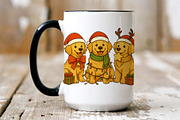 Christmas Golden Retriever Dogs PNG, an Illustration by kaisorn (Thumbnail 3 of 5)