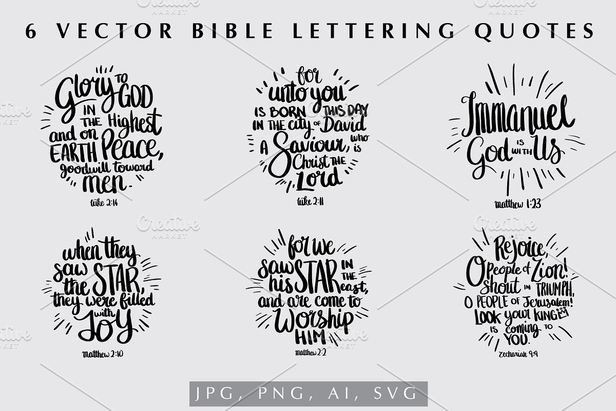 Vector Set - Christmas Bible Quotes, an Illustration by EMFTA (Photo 2 of 4)
