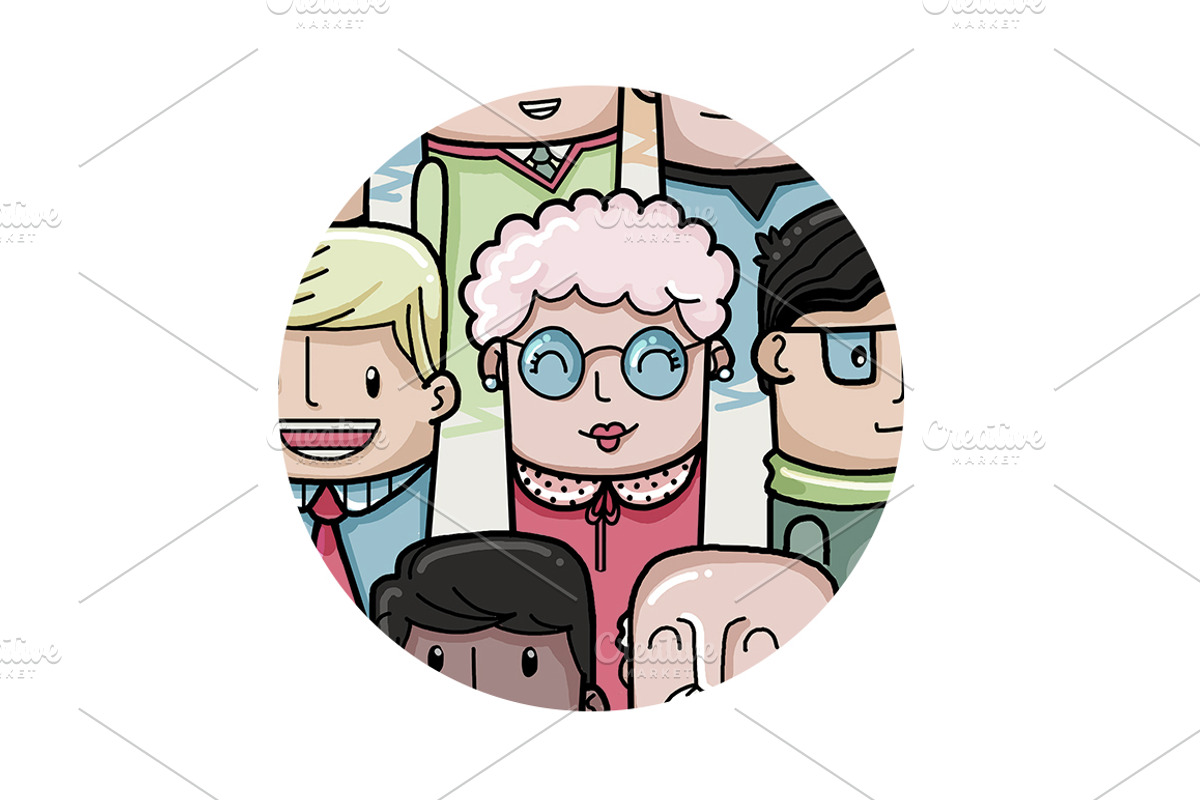 Seamless people pattern 2, a Pattern Graphic by Beatriz Gascón (Photo 4 of 5)