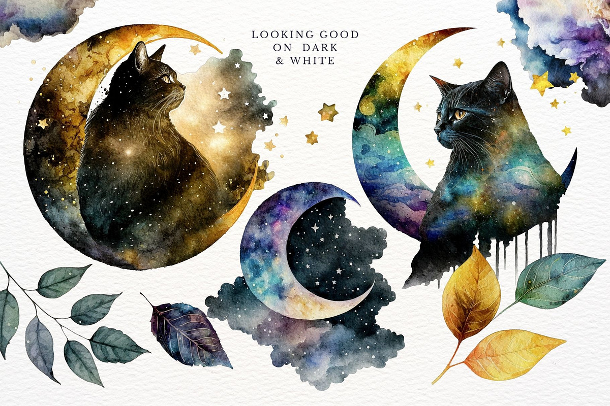 Cat Watercolor Magic illustration, an Animal Illustration by Red Ink (Photo 3 of 8)