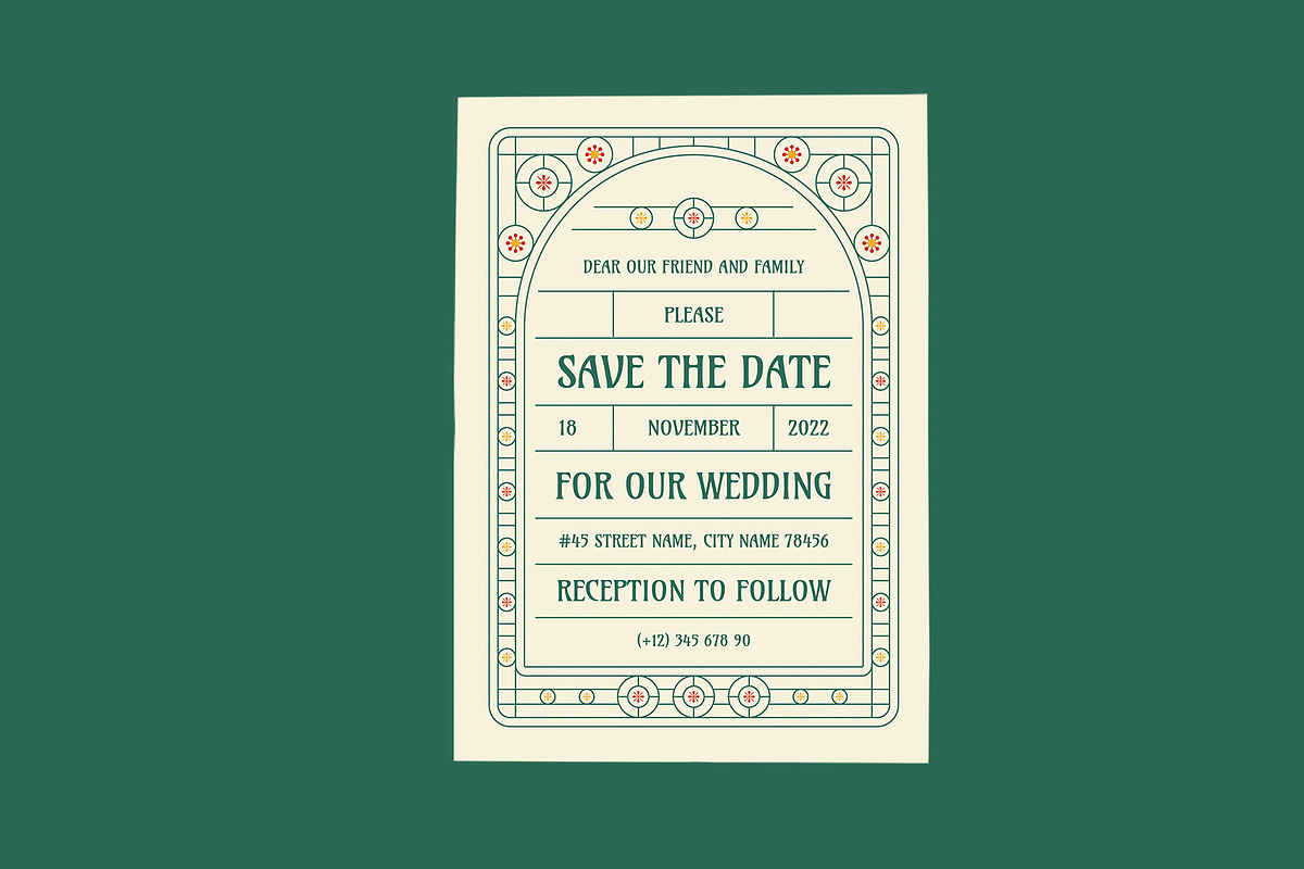 Art Nouveau Wedding Invitation, an Invitation Template by Neermana (Photo 3 of 4)