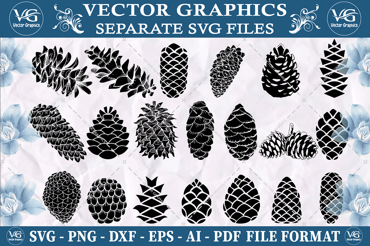 Pine Cones SVG vector design bundle, an Object Graphic by Vector Graphics