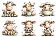Whimsical Easter Cow Clipart, an Illustration by Dream Creation (Thumbnail 5 of 6)