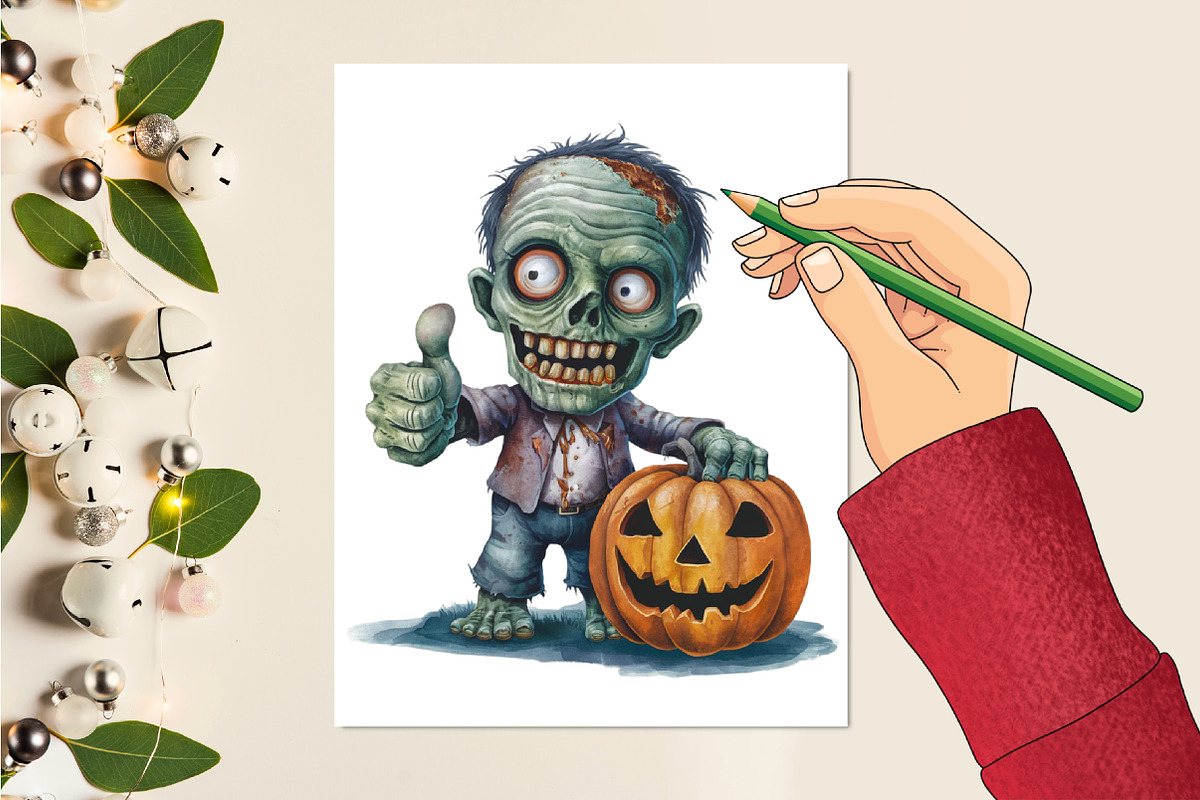 Halloween Zombie Sublimation, a Seasonal Illustration by Craft Nest (Photo 2 of 5)
