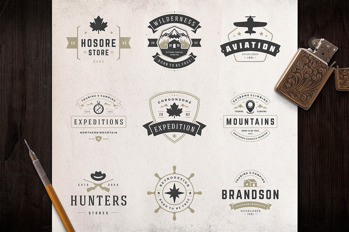 280 Outdoor logos and badges, a Branding & Logo Template by Vasya Kobelev (Photo 39 of 83)