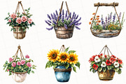 Flower Hanging Plant Vase Clipart, an Illustration by OK Design (Thumbnail 5 of 5)