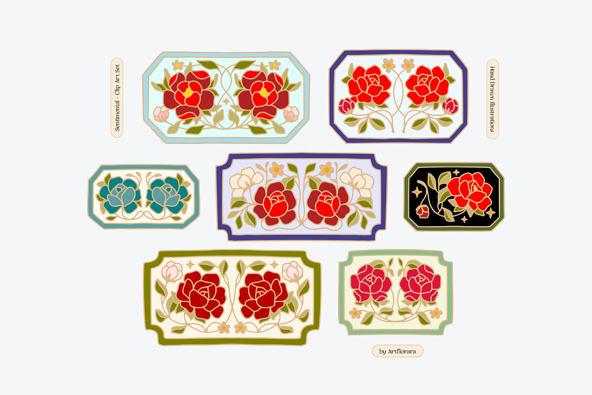 SENTIMENTAL Hand Drawn Whimsy Floral, an Object Graphic by Artflorara (Photo 7 of 12)