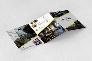 Square Trifold Interior Brochure, a Brochure Template by retrographix