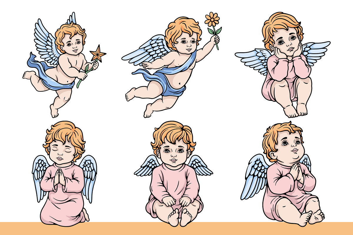 Baby Angel Illustration Set, an Illustration by Tekuni (Photo 5 of 13)