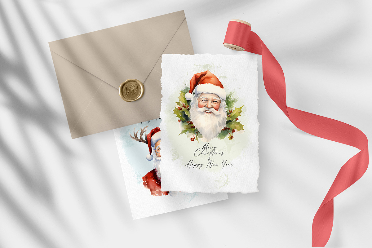 Santa Claus Clipart Bundle, a Seasonal Illustration by Vasmila (Photo 2 of 6)