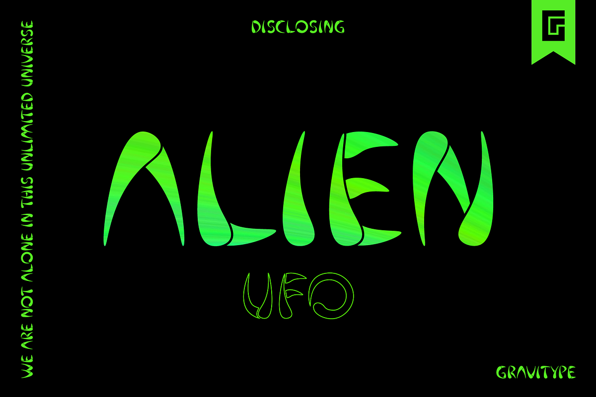 Alien UFO - Horror Space Scary Font, a Font by Gravitype (Photo 1 of 13)