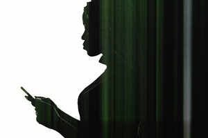 Mobile anxiety online stress glitch woman phone, a Person Photo by Photo Drive Studio