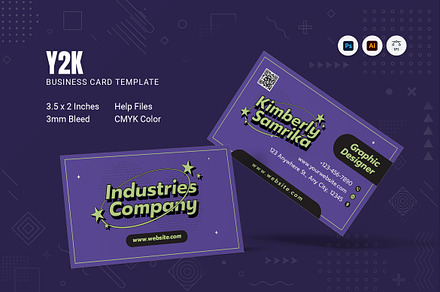 Y2K Business Card, a Business Card Template by Fannan Studio