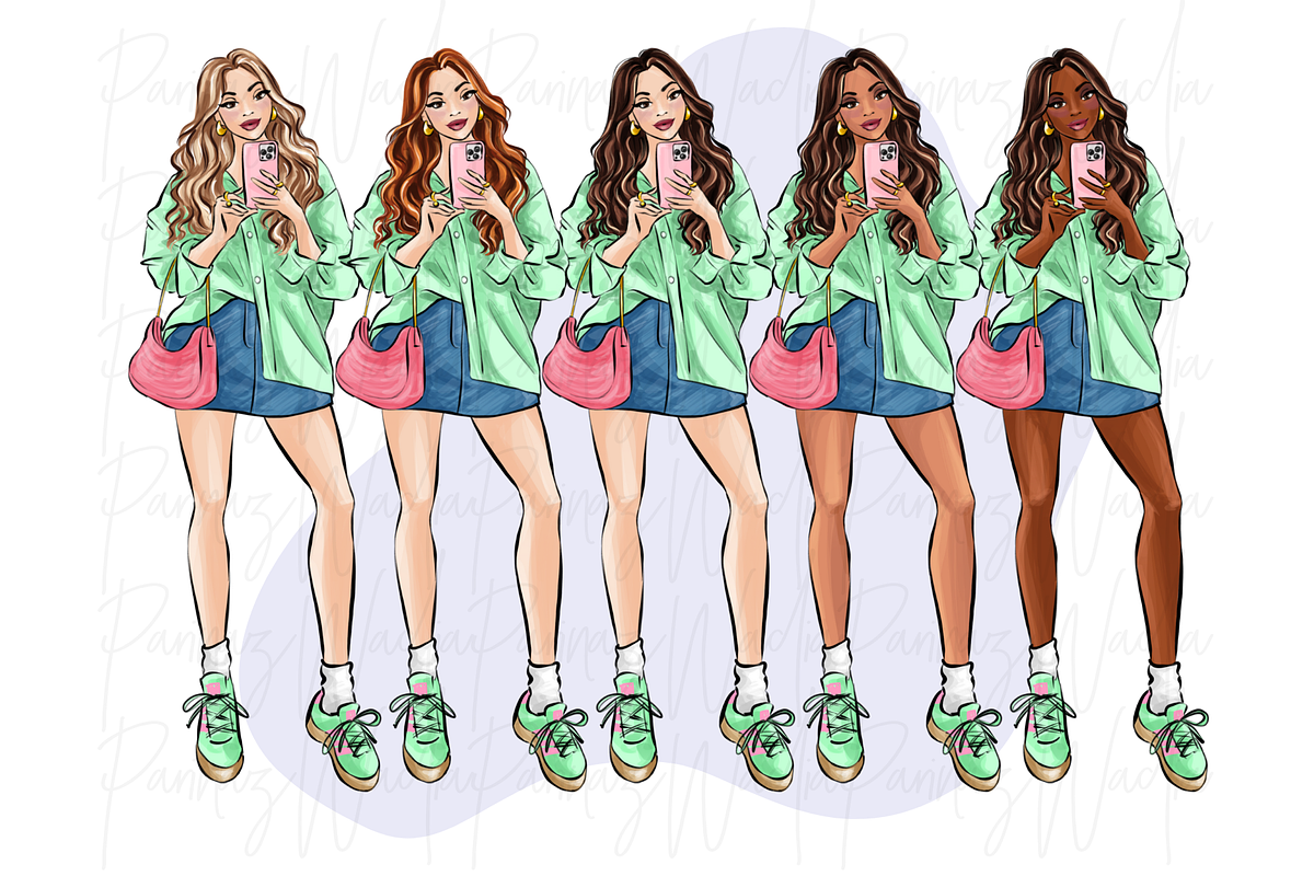Fashion Girls 50 clipart set, a Person Illustration by Parinaz Wadia Design (Photo 4 of 10)