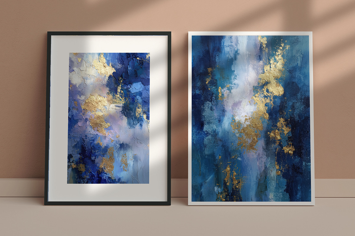 Blue Gold Abstract Illustration, a Decorative Illustration by Housui Patterns (Photo 7 of 12)