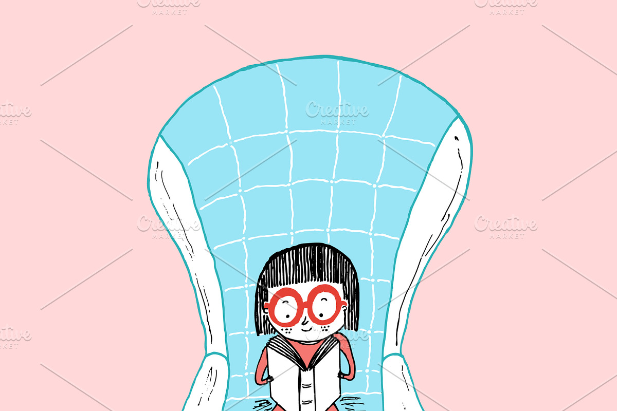 Little girl reading Collection, an Animal Illustration by Irene Loal (Photo 6 of 7)